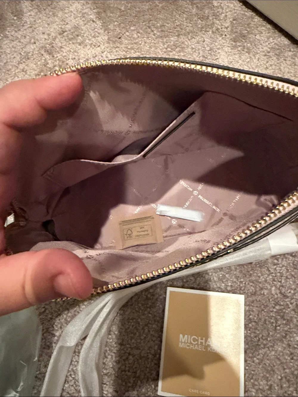 MICHAEL KORS Pale Pink Saffiano Leather Crossbody Bag